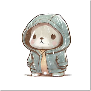 Cartoon Seal Wearing Hoodie Posters and Art